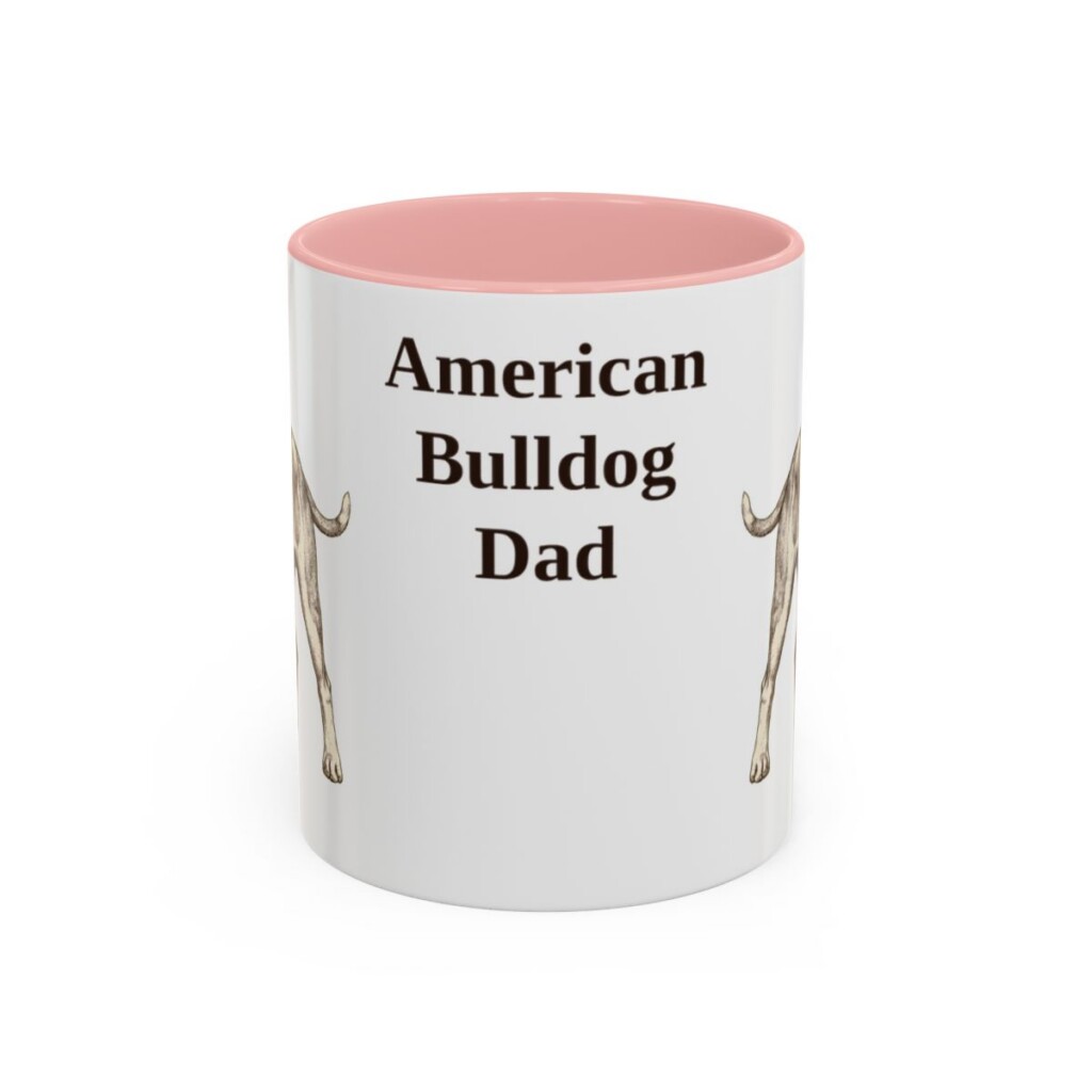 11oz American Bulldog Dog Dad Mug, Vintage Sketch Coffee Mug, Dog Dad Gift