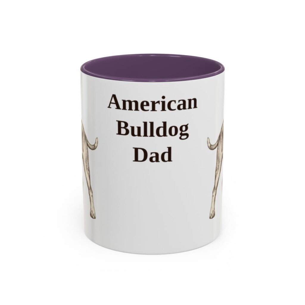 11oz American Bulldog Dog Dad Mug, Vintage Sketch Coffee Mug, Dog Dad Gift