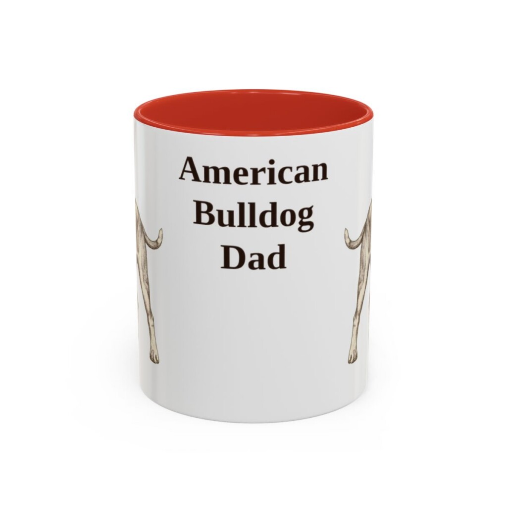 11oz American Bulldog Dog Dad Mug, Vintage Sketch Coffee Mug, Dog Dad Gift