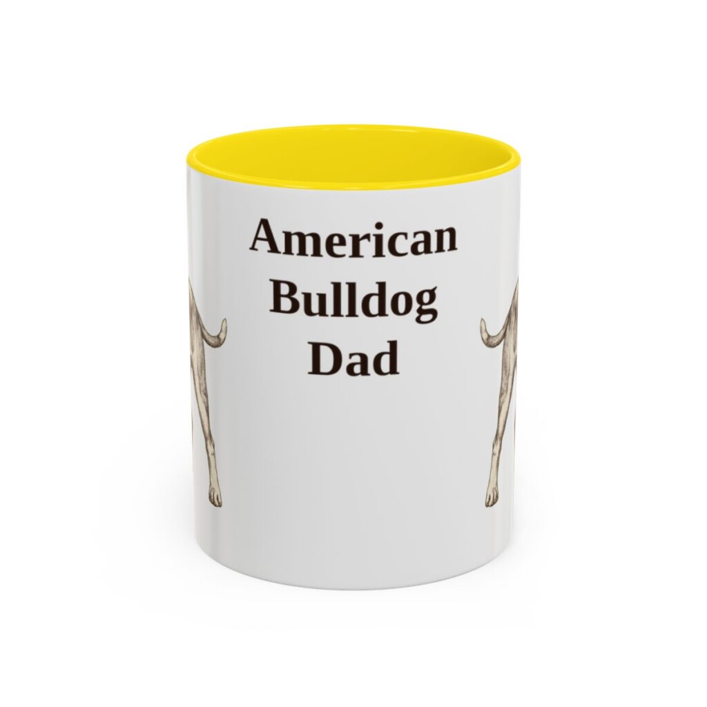 11oz American Bulldog Dog Dad Mug, Vintage Sketch Coffee Mug, Dog Dad Gift