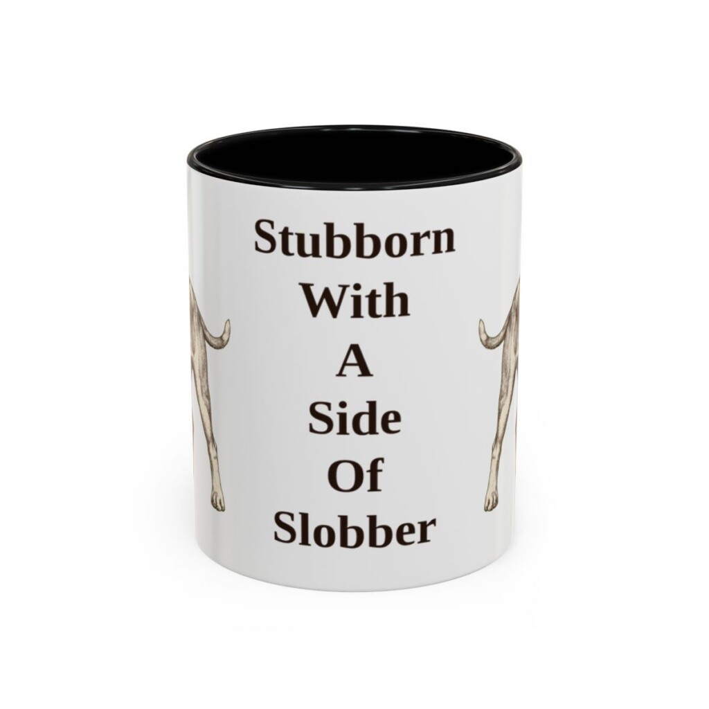 american-bulldog-mug-humor-black-front-1 11oz Funny American Bulldog Mug, Stubborn With A Side Of Slobber, Vintage Dog Coffee Mug, Dog Lover Gift