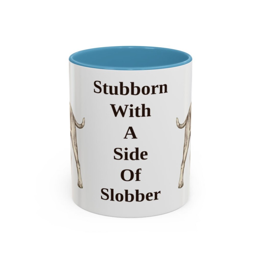 american-bulldog-mug-humor-light-blue-1 11oz Funny American Bulldog Mug, Stubborn With A Side Of Slobber, Vintage Dog Coffee Mug, Dog Lover Gift
