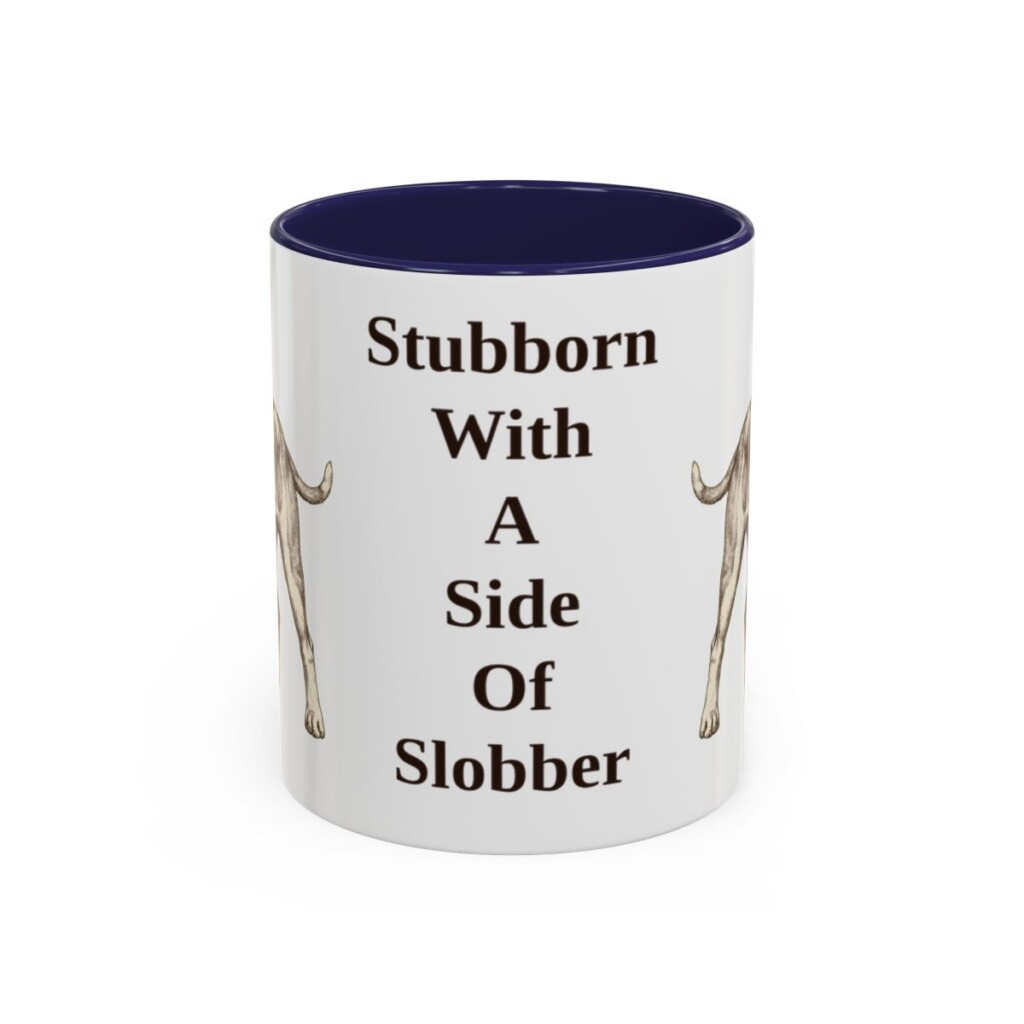 american-bulldog-mug-humor-navy-1 11oz Funny American Bulldog Mug, Stubborn With A Side Of Slobber, Vintage Dog Coffee Mug, Dog Lover Gift