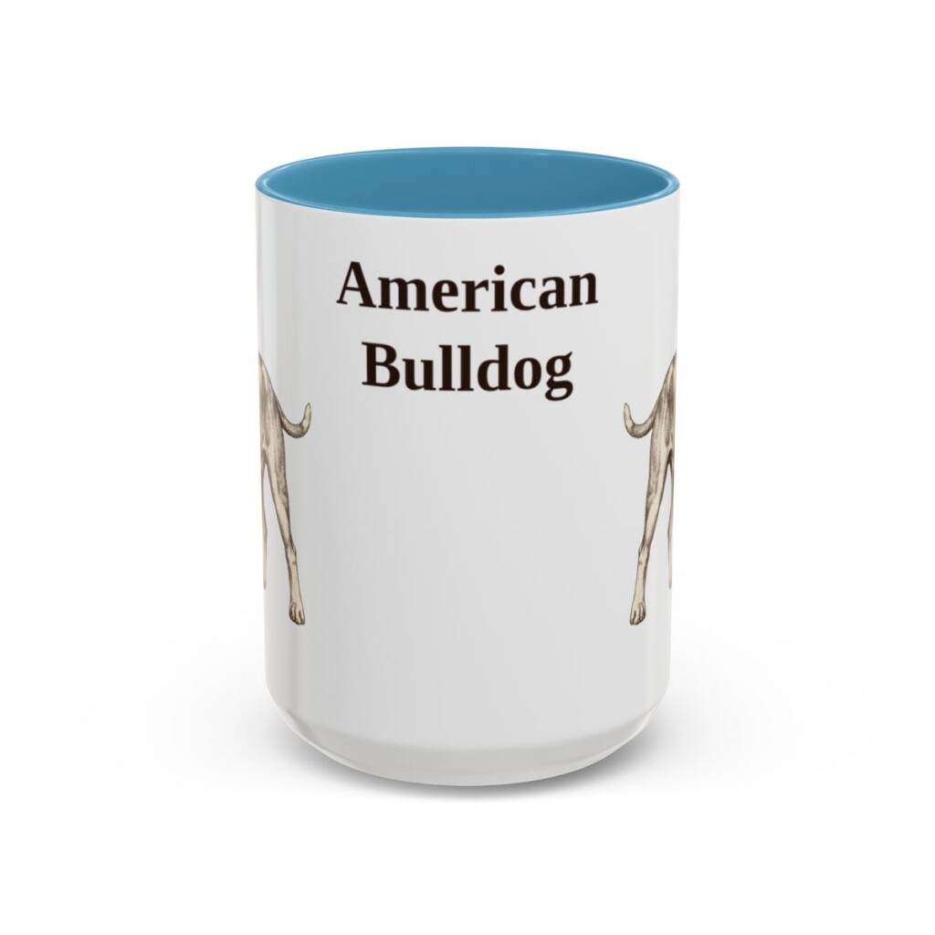 15oz American Bulldog Mug, Vintage Dog Portrait Coffee Mug, Dog Lover Gift