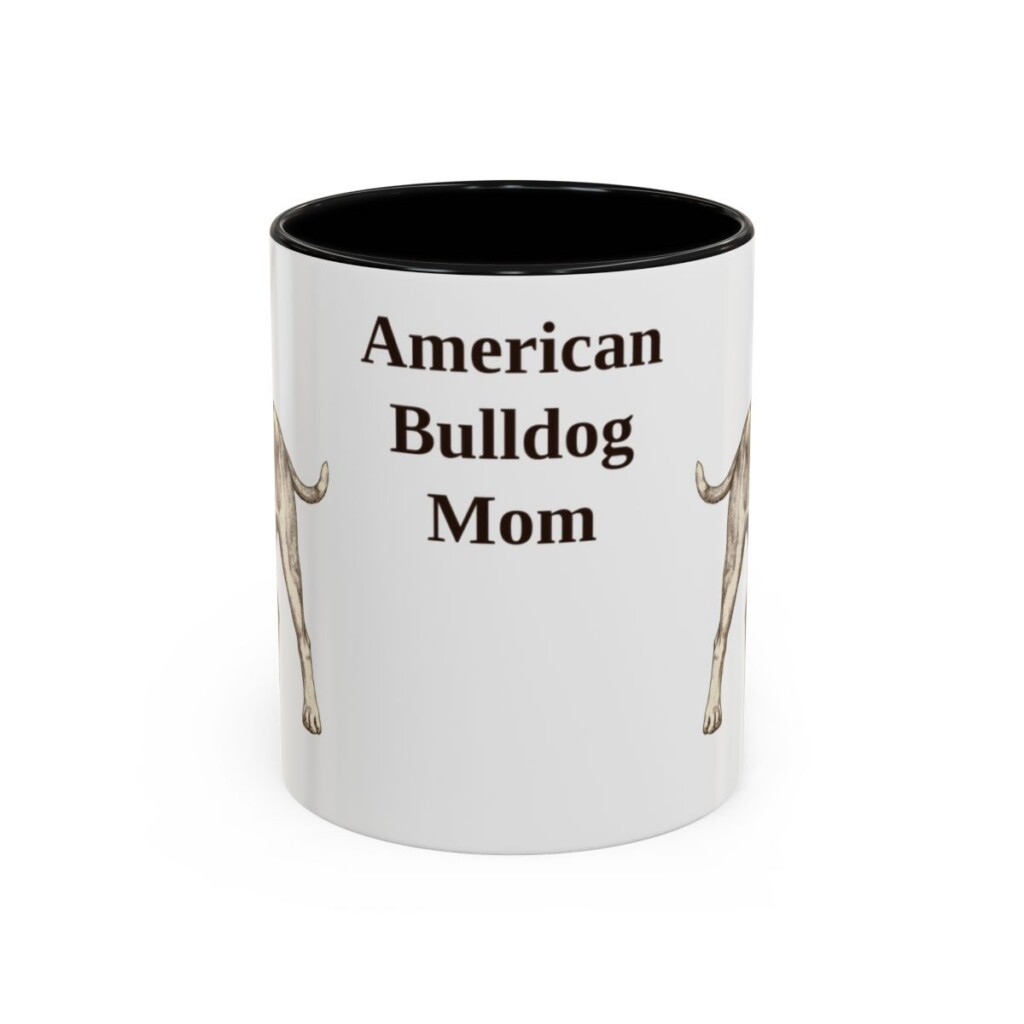 11oz American Bulldog Dog Mom Mug, Vintage Sketch Coffee Mug, Dog Mom Gift