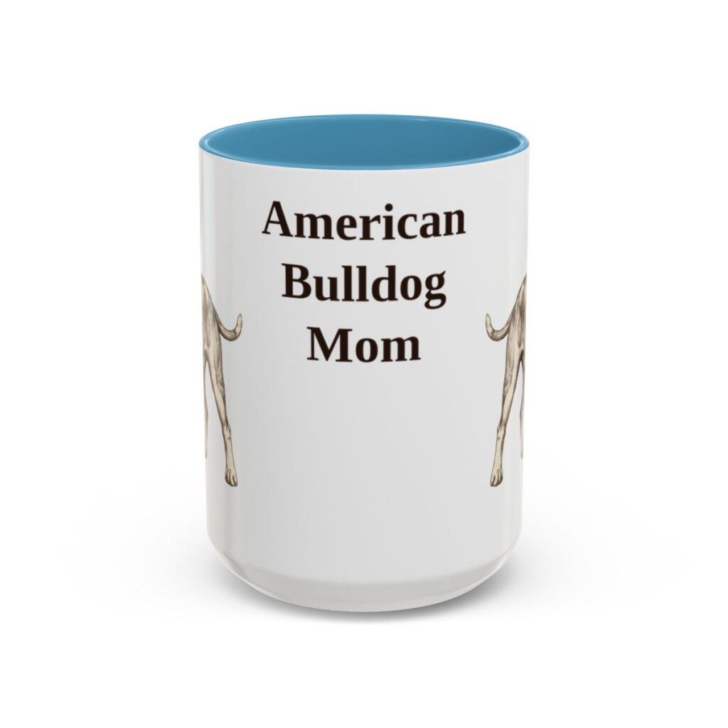 15oz American Bulldog Dog Mom Mug, Vintage Sketch Coffee Mug, Dog Mom Gift