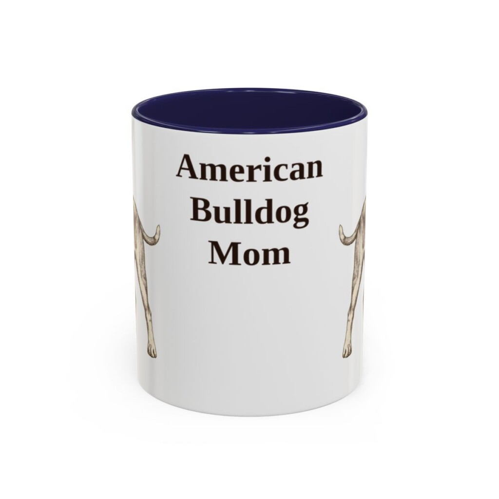 11oz American Bulldog Dog Mom Mug, Vintage Sketch Coffee Mug, Dog Mom Gift