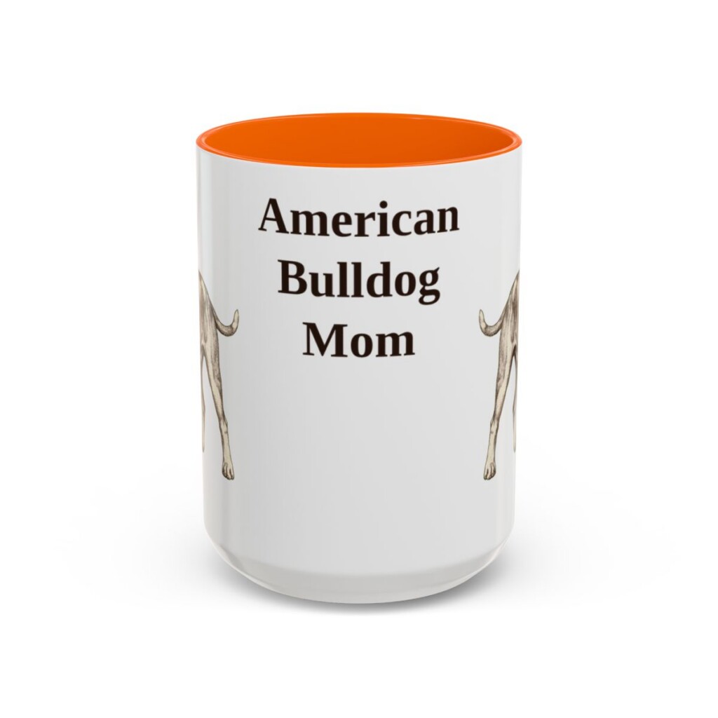 15oz American Bulldog Dog Mom Mug, Vintage Sketch Coffee Mug, Dog Mom Gift