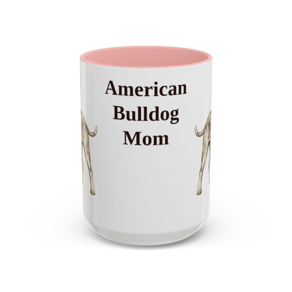 15oz American Bulldog Dog Mom Mug, Vintage Sketch Coffee Mug, Dog Mom Gift