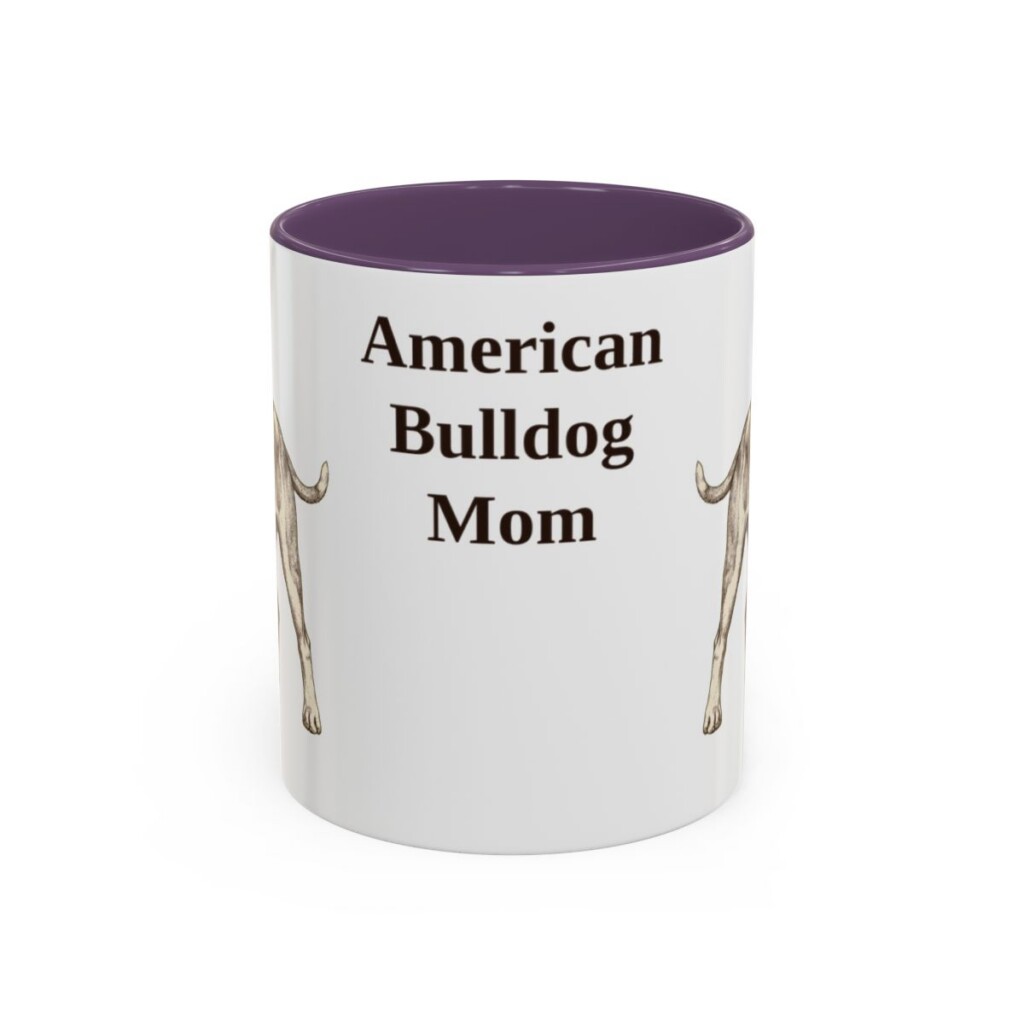 11oz American Bulldog Dog Mom Mug, Vintage Sketch Coffee Mug, Dog Mom Gift