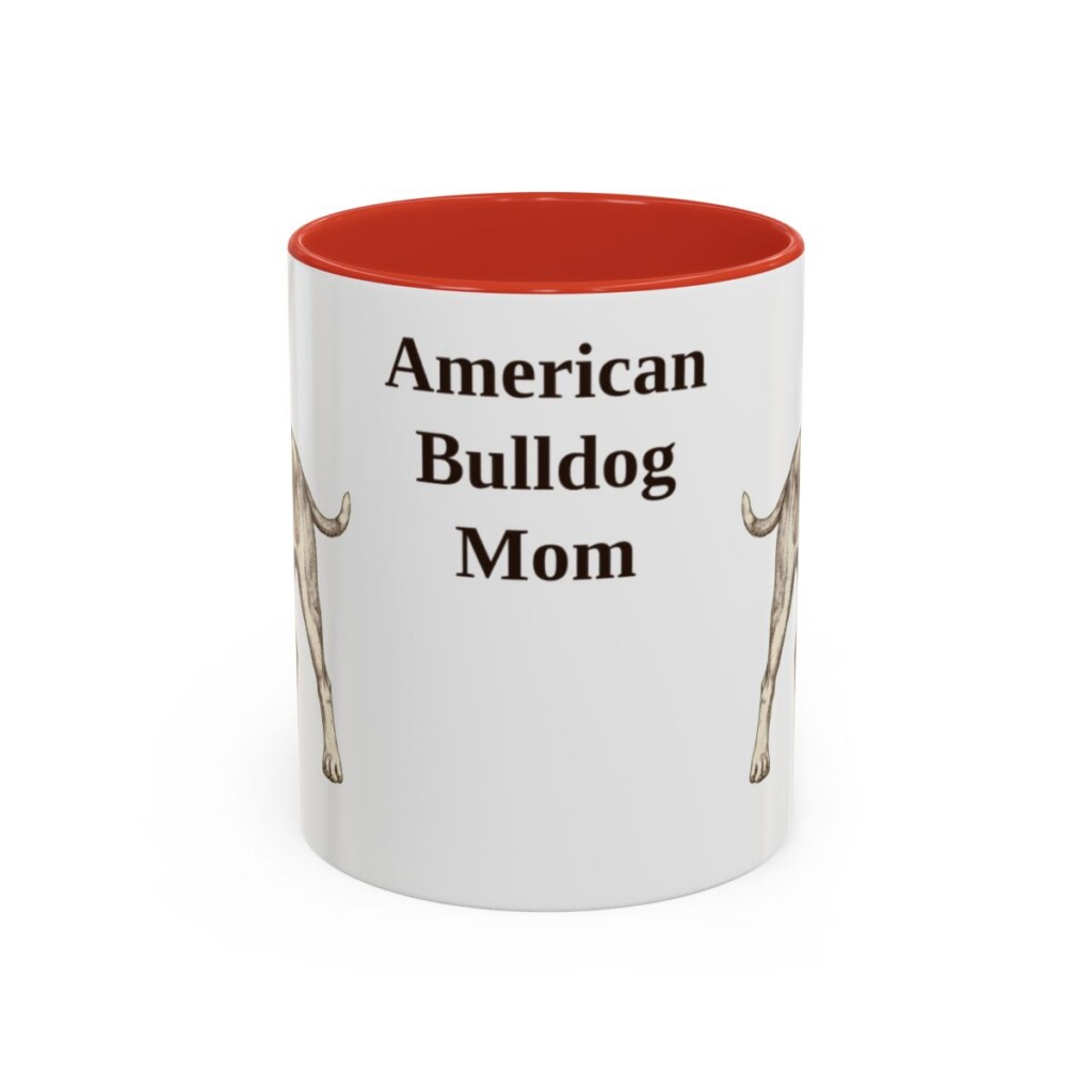 11oz American Bulldog Dog Mom Mug, Vintage Sketch Coffee Mug, Dog Mom Gift