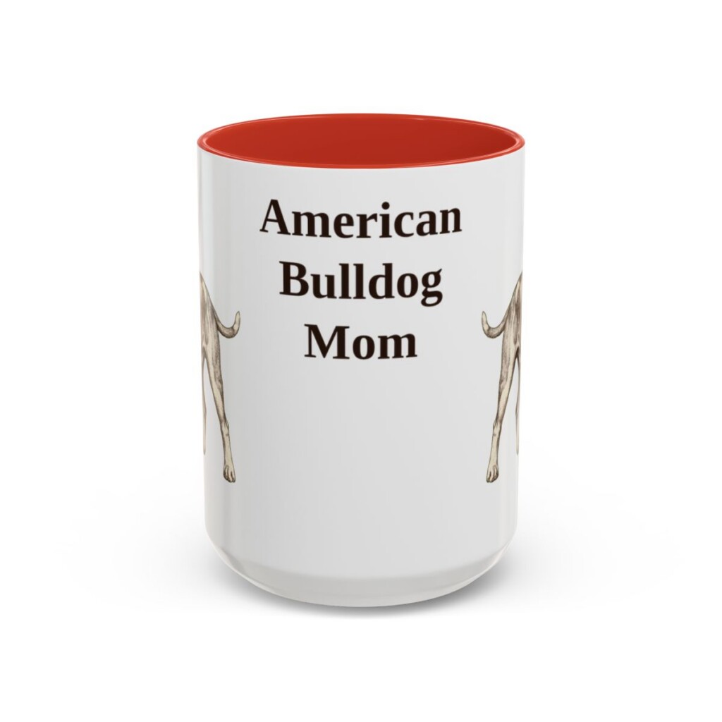 15oz American Bulldog Dog Mom Mug, Vintage Sketch Coffee Mug, Dog Mom Gift