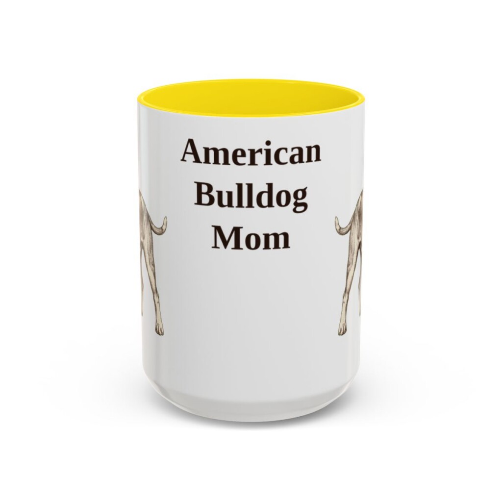 15oz American Bulldog Dog Mom Mug, Vintage Sketch Coffee Mug, Dog Mom Gift