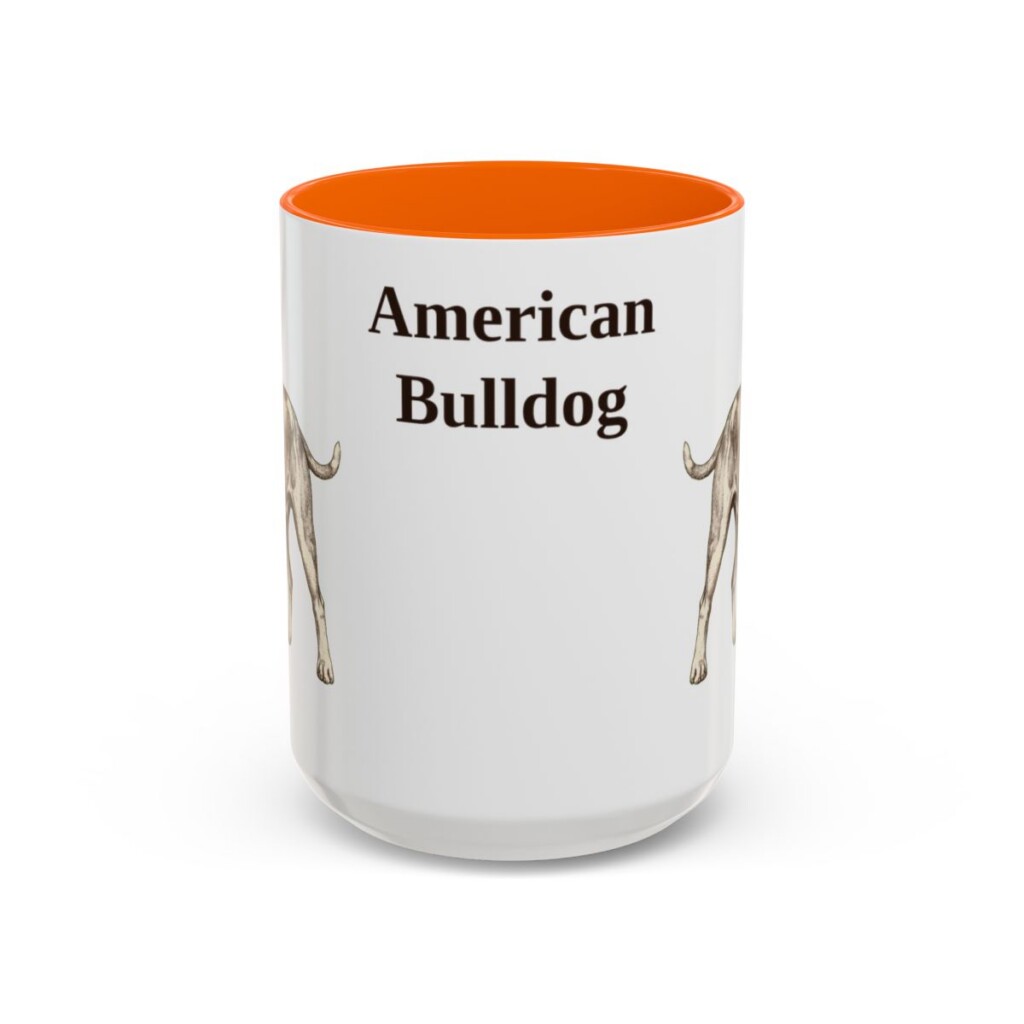 15oz American Bulldog Mug, Vintage Dog Portrait Coffee Mug, Dog Lover Gift