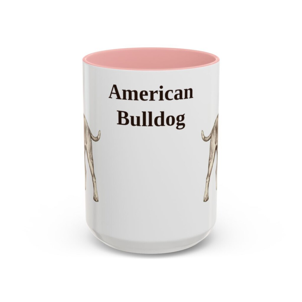 15oz American Bulldog Mug, Vintage Dog Portrait Coffee Mug, Dog Lover Gift