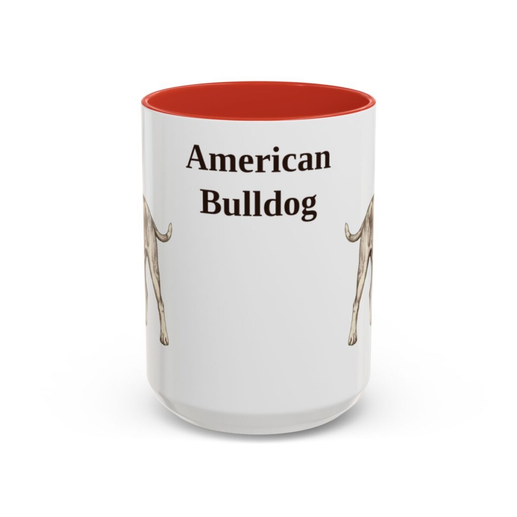 15oz American Bulldog Mug, Vintage Dog Portrait Coffee Mug, Dog Lover Gift