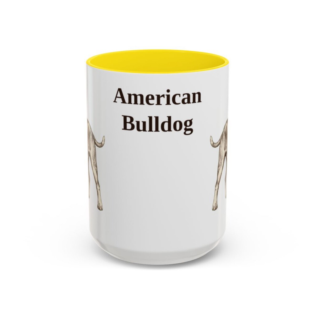 15oz American Bulldog Mug, Vintage Dog Portrait Coffee Mug, Dog Lover Gift