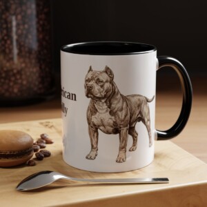 11oz American Bully Mug, Vintage Dog Portrait Coffee Mug, Dog Lover Gift