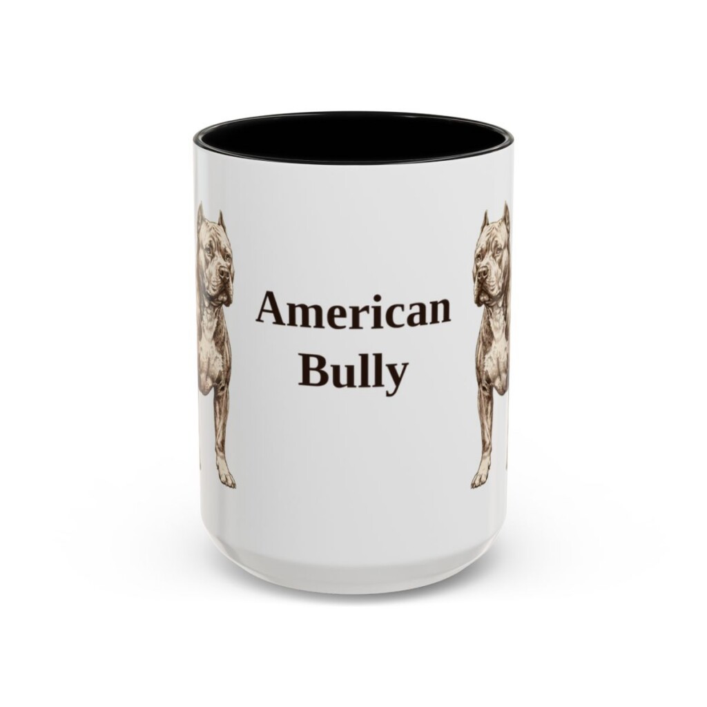 15oz American Bully Mug, Vintage Dog Portrait Coffee Mug, Dog Lover Gift