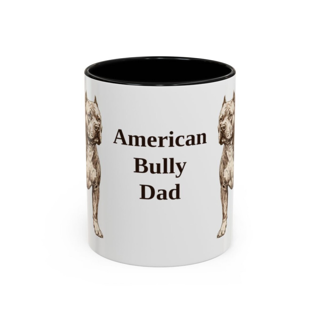 11oz American Bully Dog Dad Mug, Vintage Sketch Coffee Mug, Dog Dad Gift