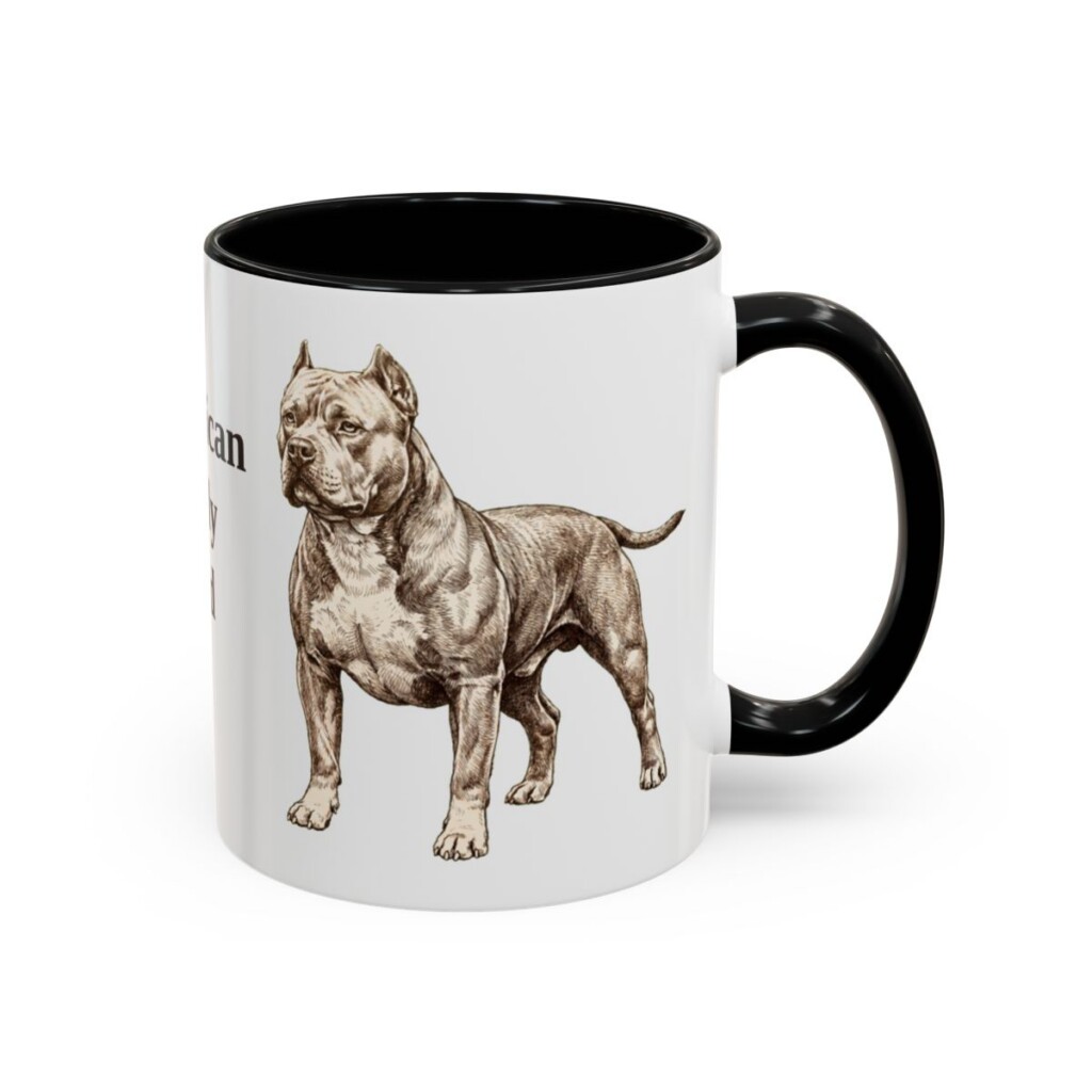 11oz American Bully Dog Dad Mug, Vintage Sketch Coffee Mug, Dog Dad Gift