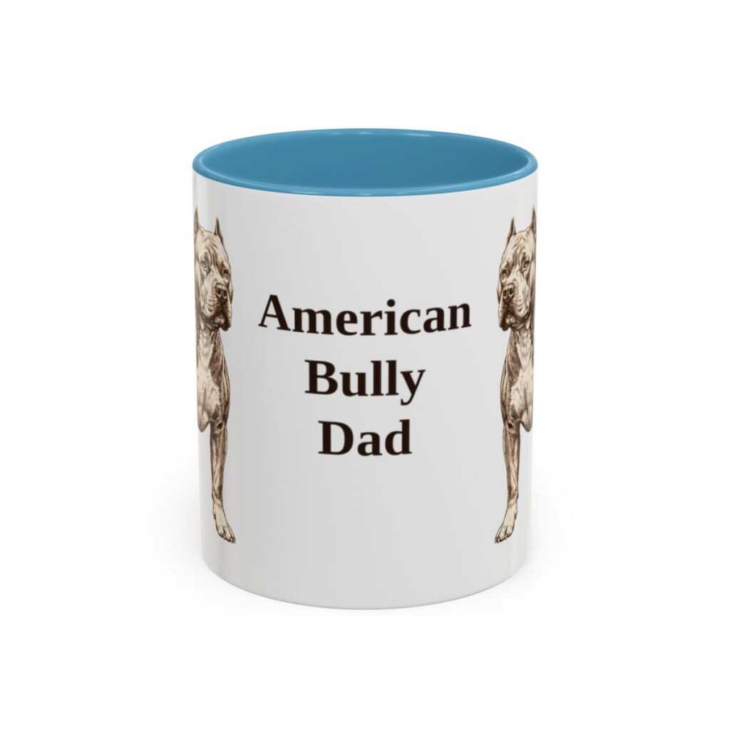11oz American Bully Dog Dad Mug, Vintage Sketch Coffee Mug, Dog Dad Gift