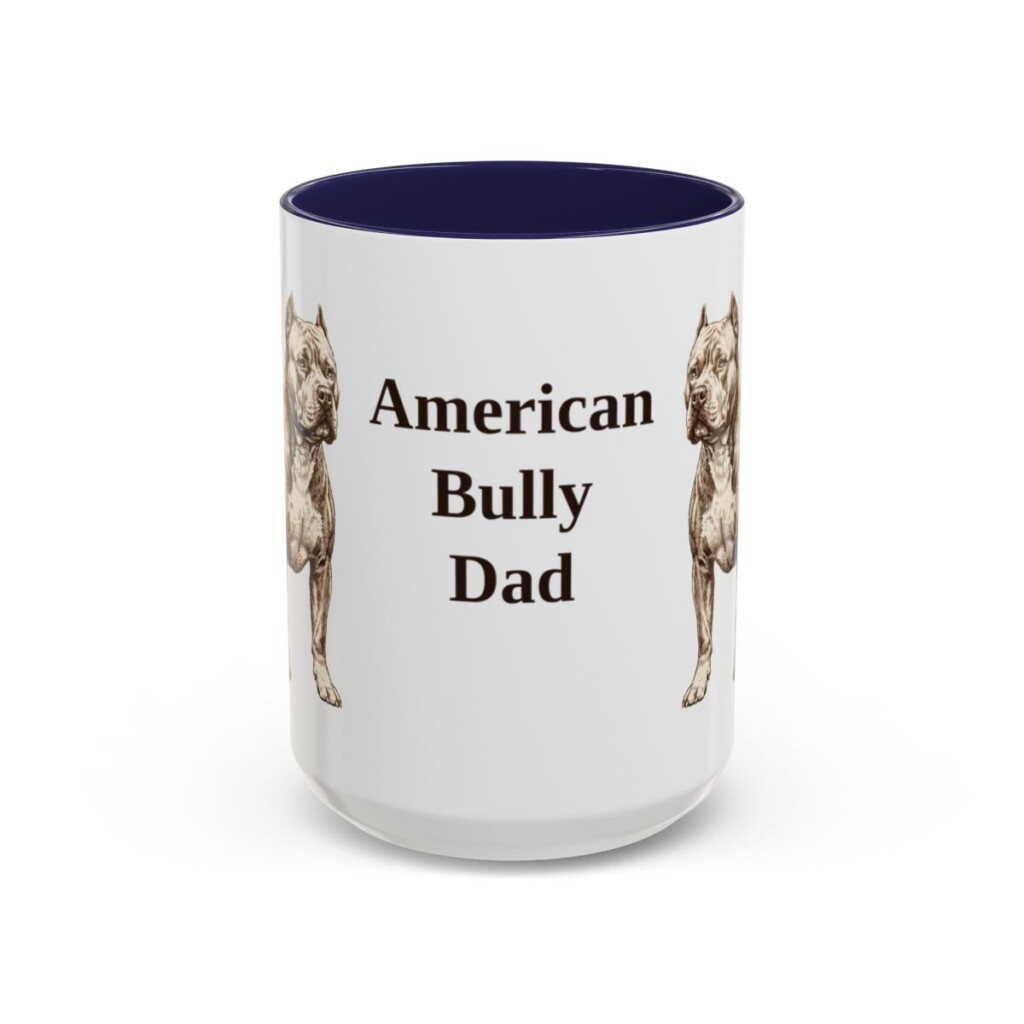 15oz American Bully Dog Dad Mug, Vintage Sketch Coffee Mug, Dog Dad Gift