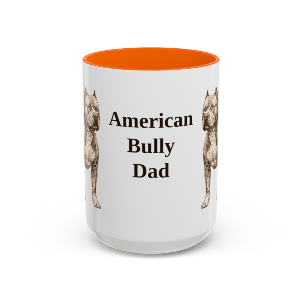 15oz American Bully Dog Dad Mug, Vintage Sketch Coffee Mug, Dog Dad Gift
