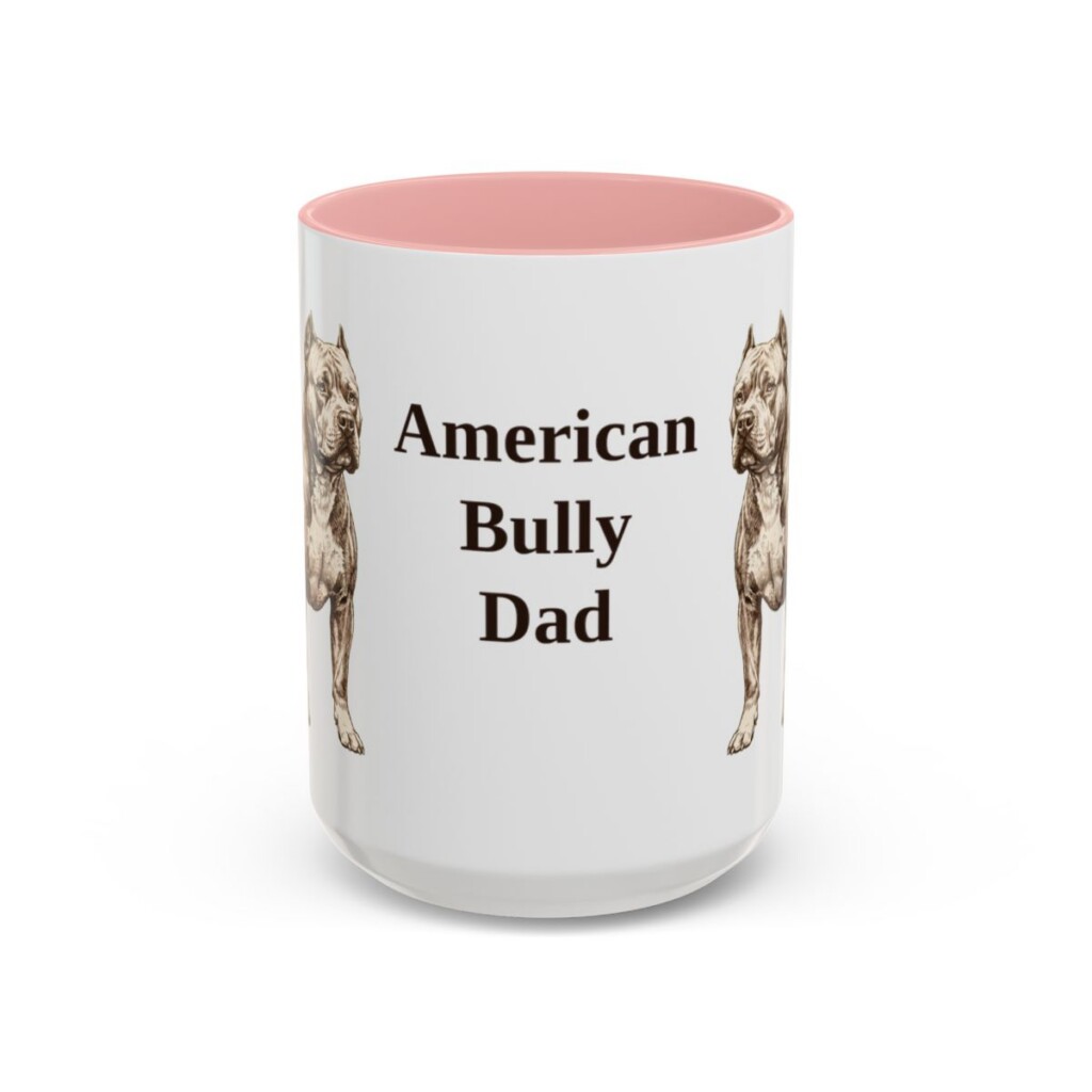 15oz American Bully Dog Dad Mug, Vintage Sketch Coffee Mug, Dog Dad Gift