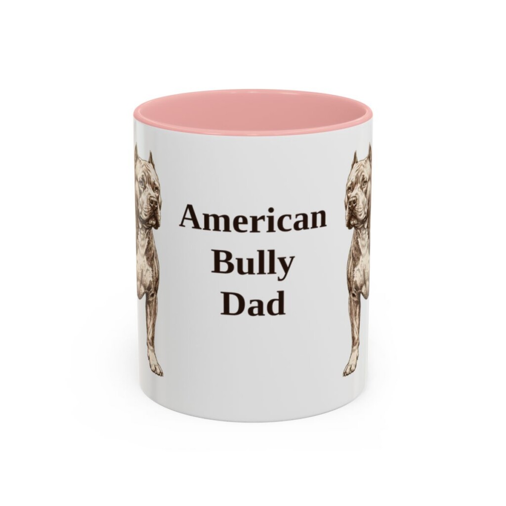11oz American Bully Dog Dad Mug, Vintage Sketch Coffee Mug, Dog Dad Gift