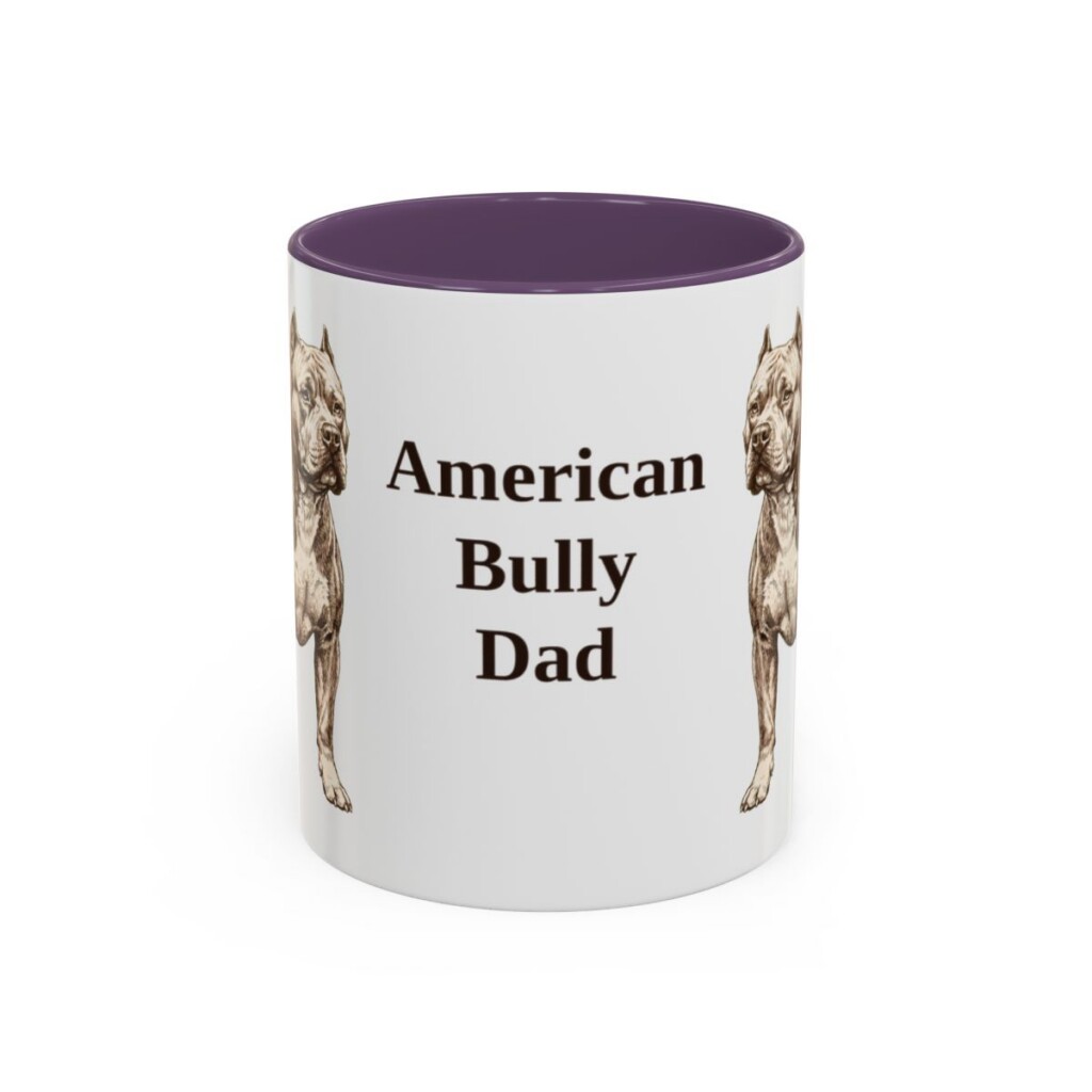 11oz American Bully Dog Dad Mug, Vintage Sketch Coffee Mug, Dog Dad Gift