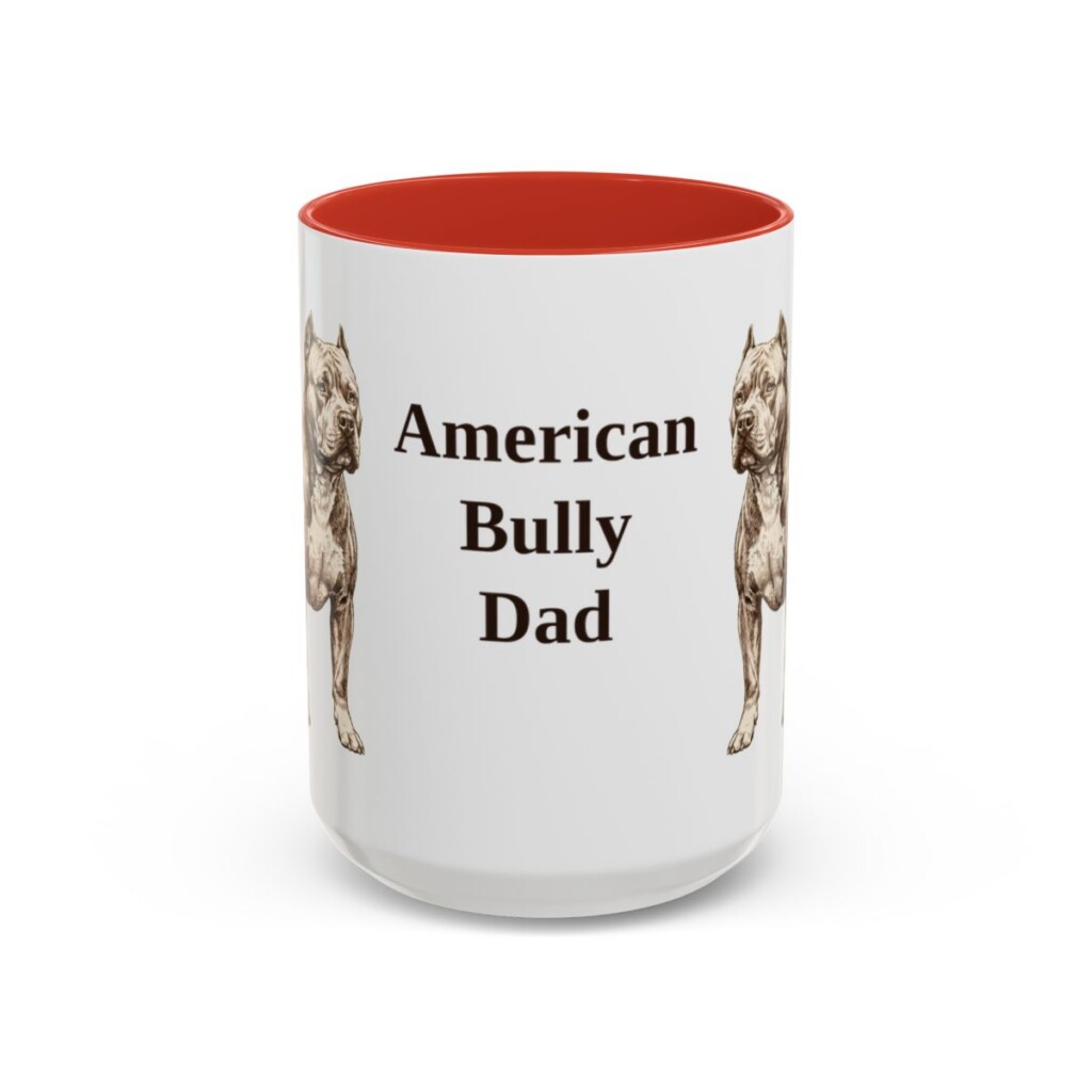 15oz American Bully Dog Dad Mug, Vintage Sketch Coffee Mug, Dog Dad Gift
