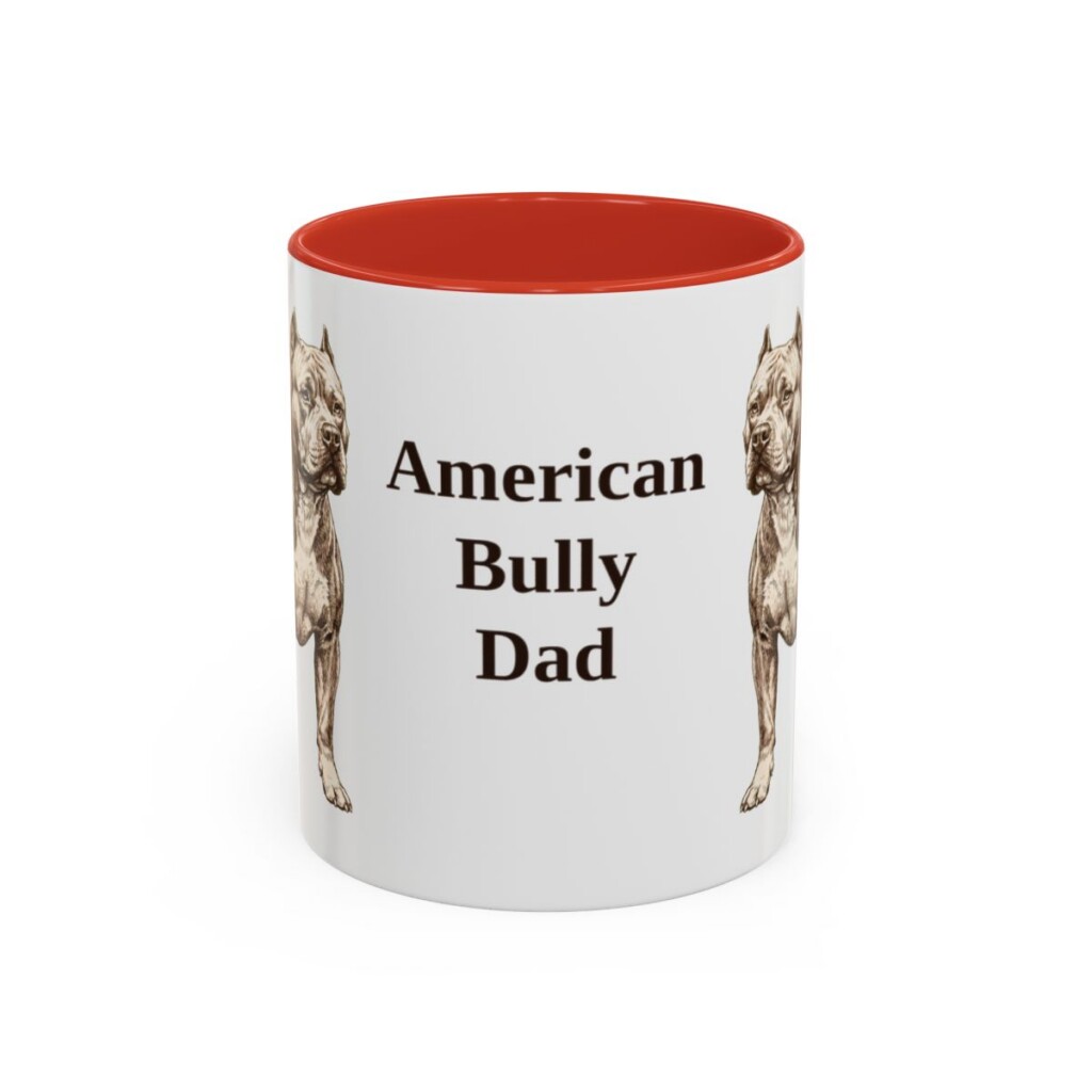 11oz American Bully Dog Dad Mug, Vintage Sketch Coffee Mug, Dog Dad Gift