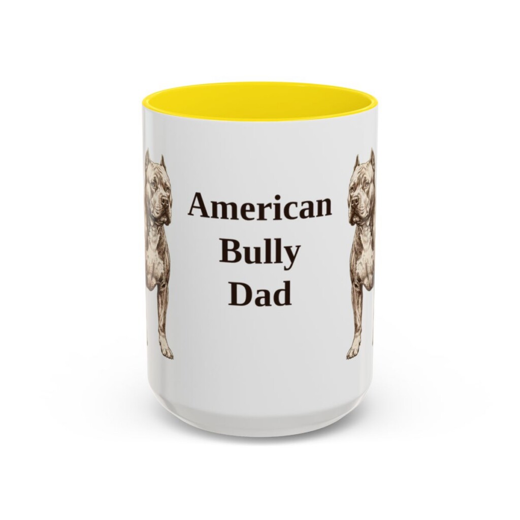 15oz American Bully Dog Dad Mug, Vintage Sketch Coffee Mug, Dog Dad Gift