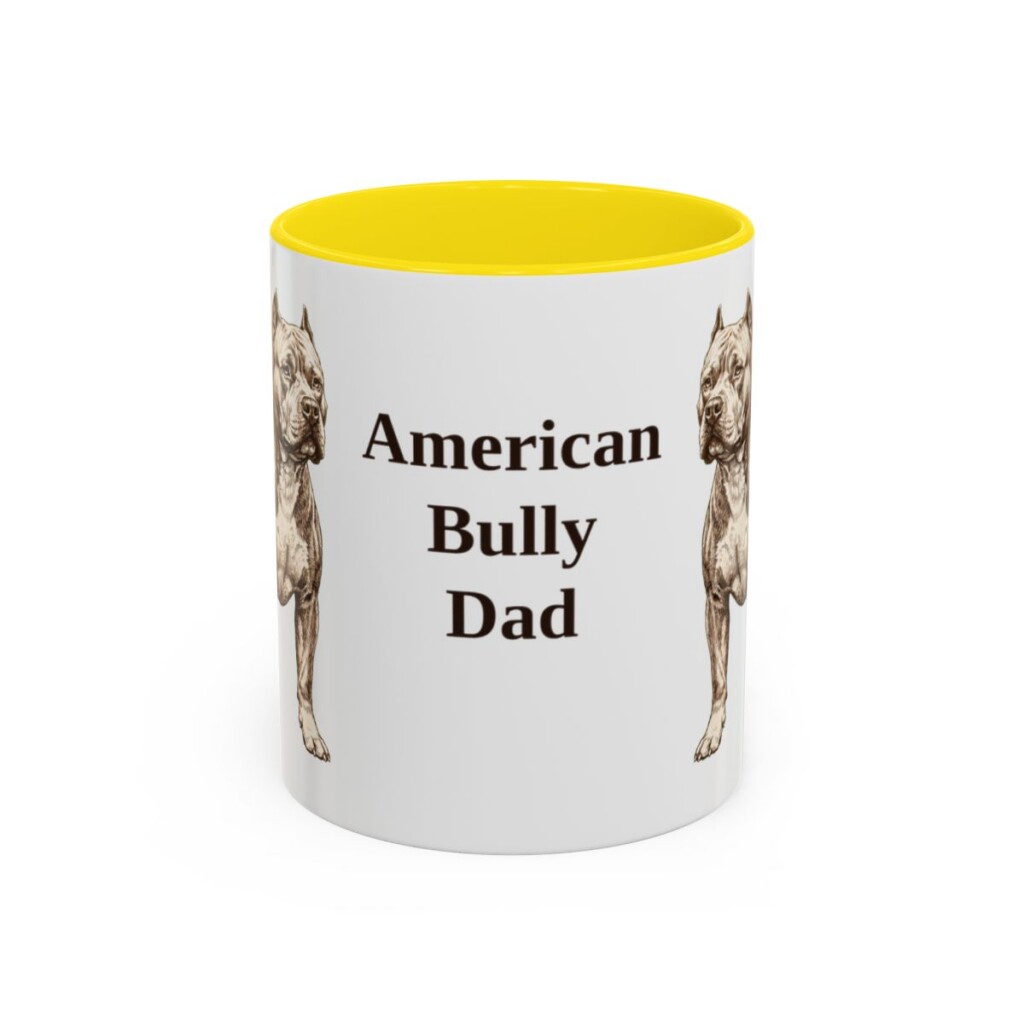11oz American Bully Dog Dad Mug, Vintage Sketch Coffee Mug, Dog Dad Gift