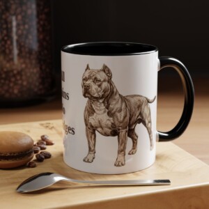 11oz Funny American Bully Mug, All Gains No Grudges, Vintage Dog Coffee Mug, Dog Lover Gift