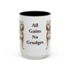 15oz Funny American Bully Mug, All Gains No Grudges, Vintage Dog Coffee Mug, Dog Lover Gift