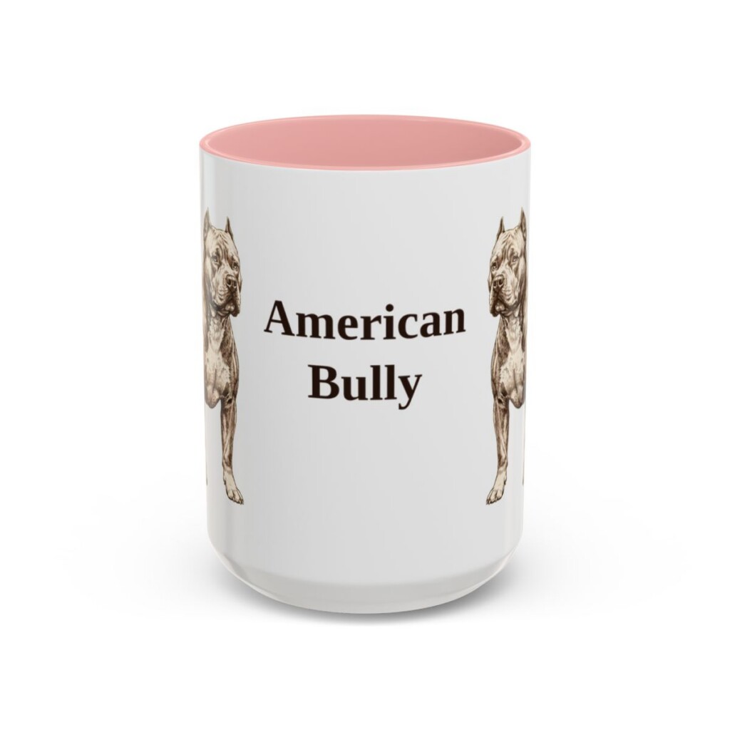 15oz American Bully Mug, Vintage Dog Portrait Coffee Mug, Dog Lover Gift