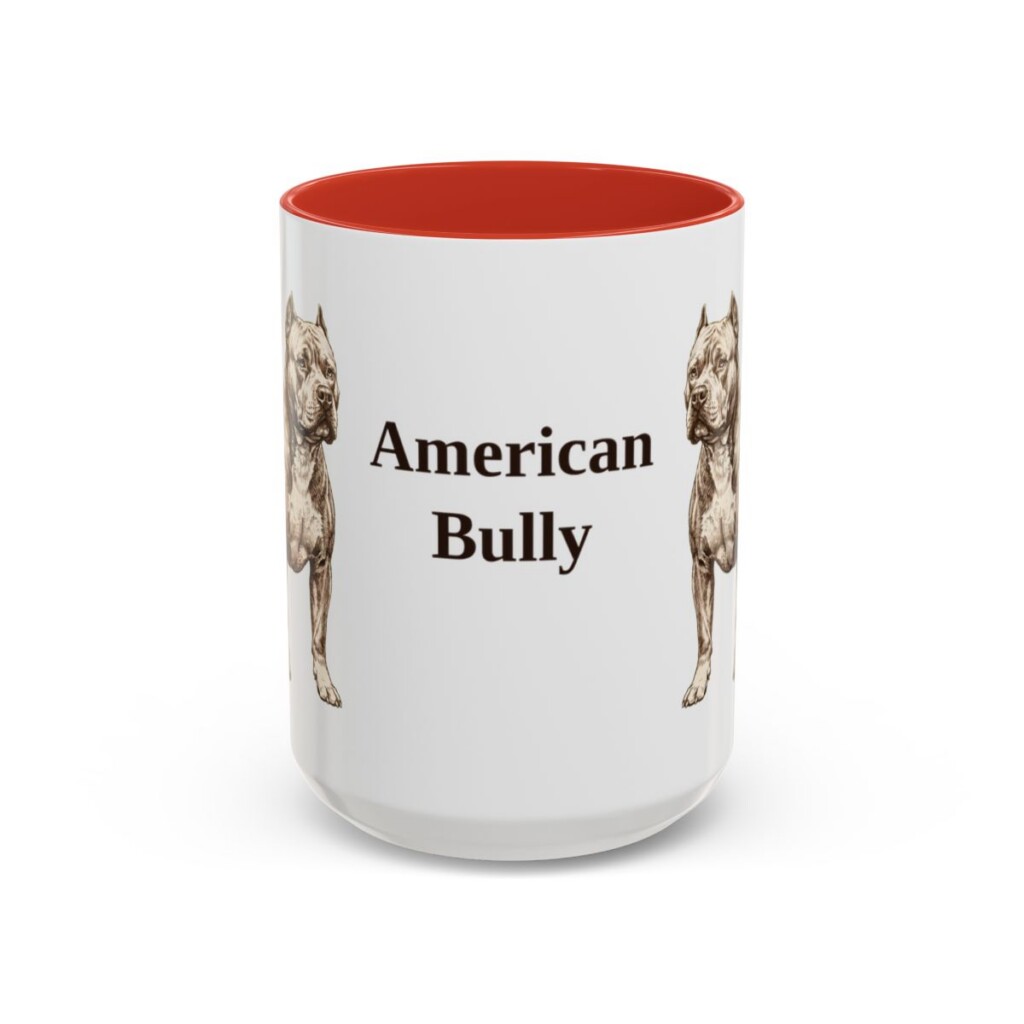 15oz American Bully Mug, Vintage Dog Portrait Coffee Mug, Dog Lover Gift
