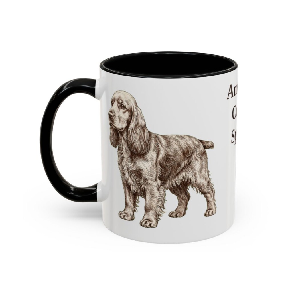 11oz American Cocker Spaniel Mug, Vintage Dog Portrait Coffee Mug, Dog Lover Gift