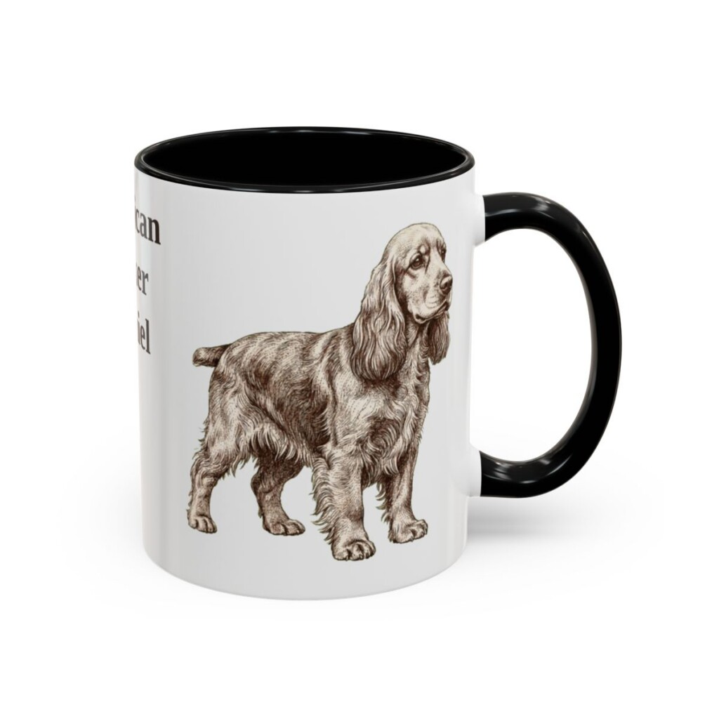 11oz American Cocker Spaniel Mug, Vintage Dog Portrait Coffee Mug, Dog Lover Gift