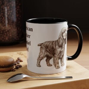 11oz American Cocker Spaniel Dog Dad Mug, Vintage Sketch Coffee Mug, Dog Dad Gift