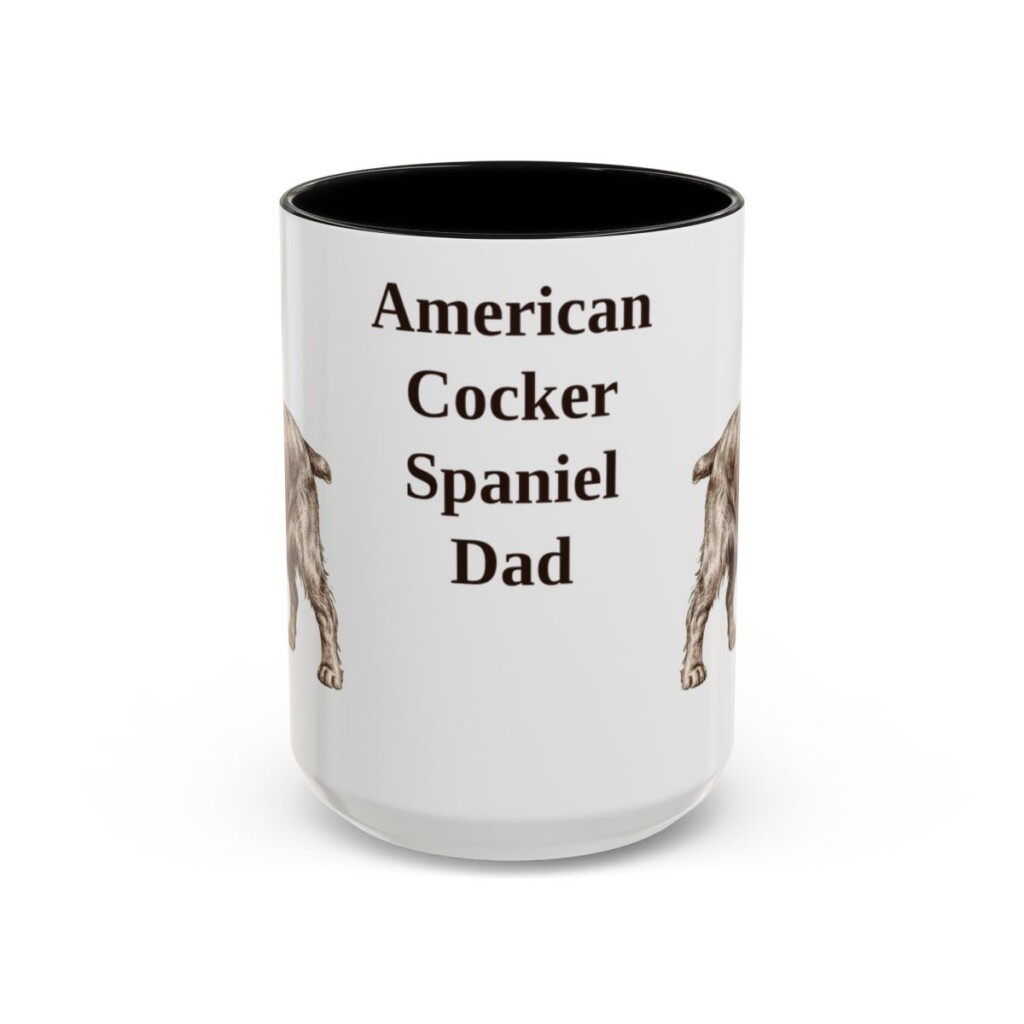 15oz American Cocker Spaniel Dog Dad Mug, Vintage Sketch Coffee Mug, Dog Dad Gift