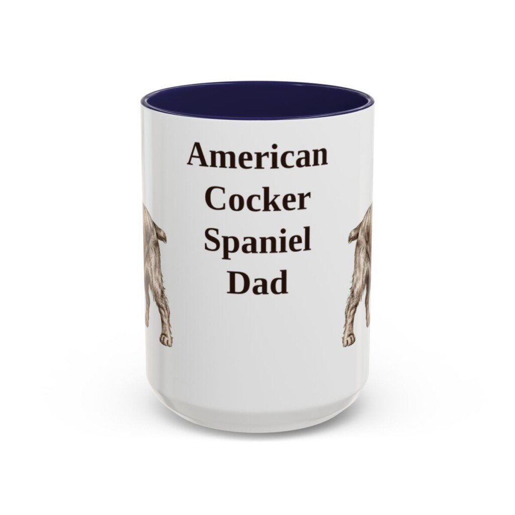 15oz American Cocker Spaniel Dog Dad Mug, Vintage Sketch Coffee Mug, Dog Dad Gift