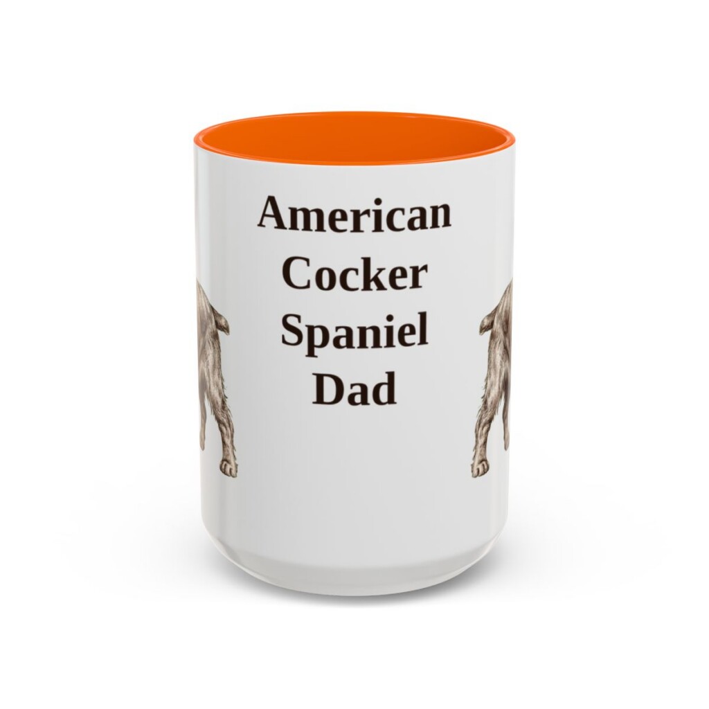 15oz American Cocker Spaniel Dog Dad Mug, Vintage Sketch Coffee Mug, Dog Dad Gift