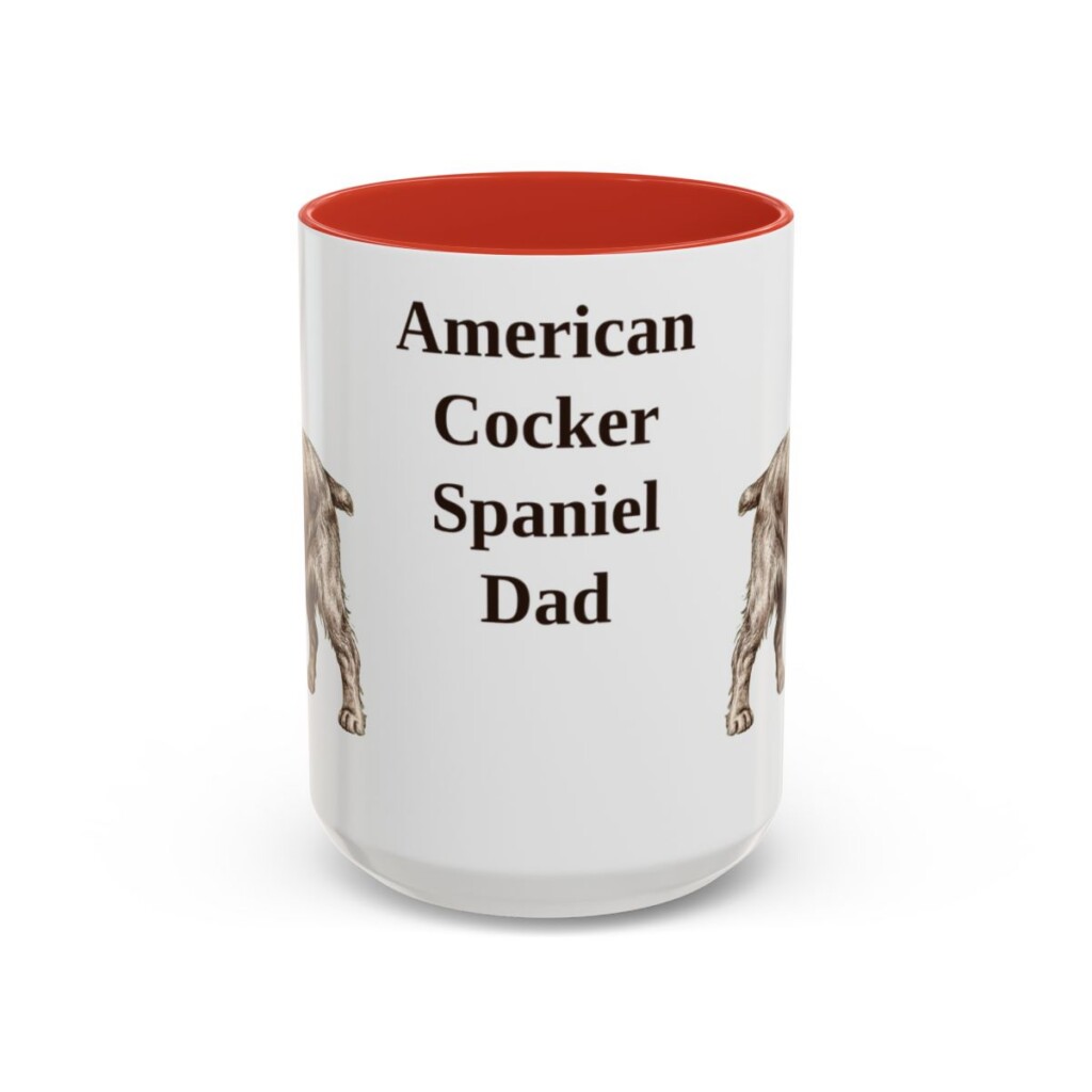 15oz American Cocker Spaniel Dog Dad Mug, Vintage Sketch Coffee Mug, Dog Dad Gift