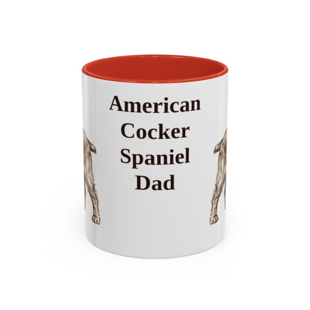 11oz American Cocker Spaniel Dog Dad Mug, Vintage Sketch Coffee Mug, Dog Dad Gift