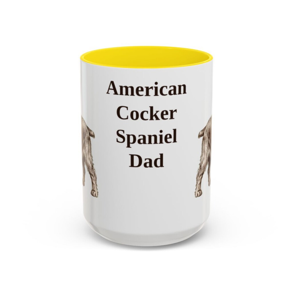 15oz American Cocker Spaniel Dog Dad Mug, Vintage Sketch Coffee Mug, Dog Dad Gift