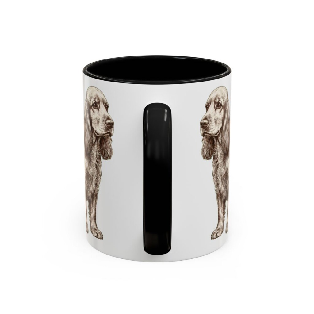 american-cocker-spaniel-mug-humor-black-back-1 11oz Funny American Cocker Spaniel Mug, Those Ears Aren't Free, Vintage Dog Coffee Mug, Dog Lover Gift