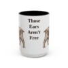american-cocker-spaniel-mug-humor-black-front-3 15oz Funny American Cocker Spaniel Mug, Those Ears Aren't Free, Vintage Dog Coffee Mug, Dog Lover Gift